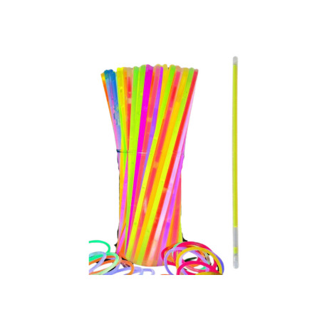 Fluorescerande armband 100 stycken Många färger Lyser i mörkret