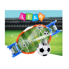 Bordsfotbollsspel med minifotbollsspelare och mål