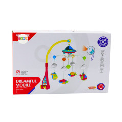 Karusell till spjälsäng för spädbarn UFO Flygplan Projektor 108 Melodier