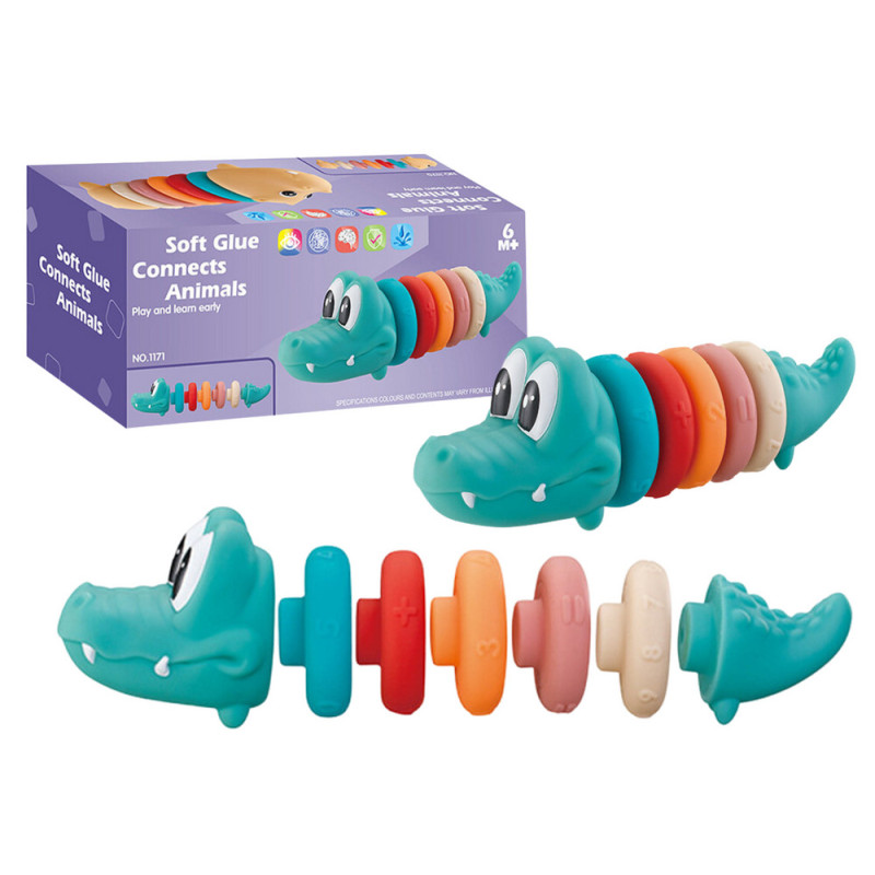 Utbildningsset för småbarn - Mjuk piramid med krokodil