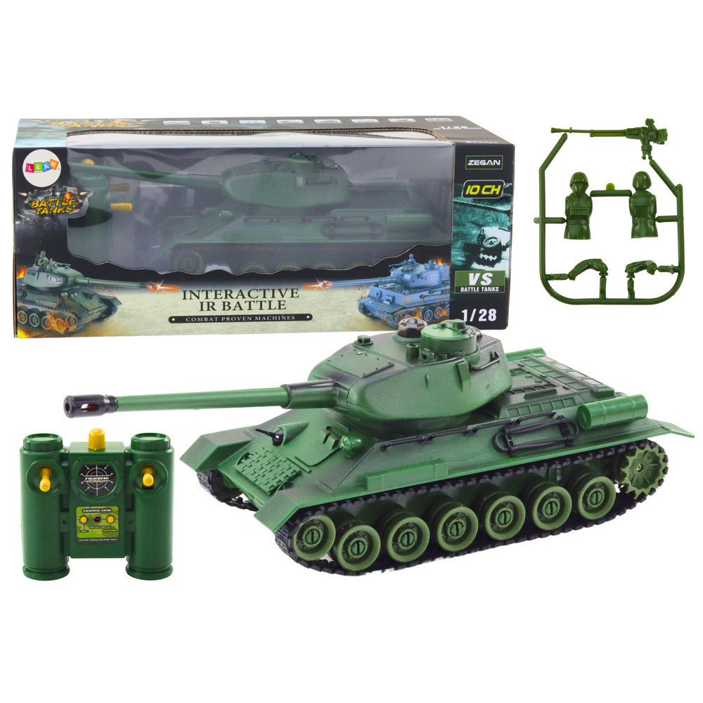 Stridsvagn Fjärrstyrd RC 128 med Roterande Torn Grön