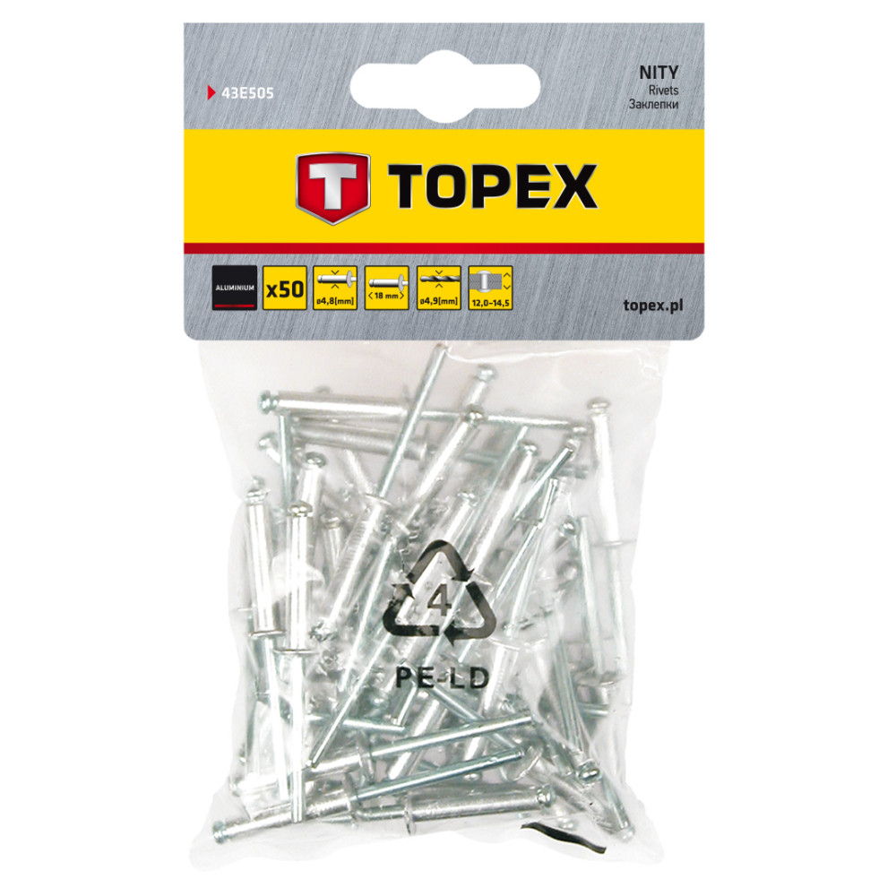 Aluminiumnitar 4,8 x 18 mm, 50 st. Aluminiumnitar 4,8 x 18 mm, 50 st.
