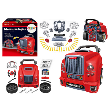 Lastbilsmotor För Att Skruva Isär Röd Verktygssats för Hemmafixare Werkstatt