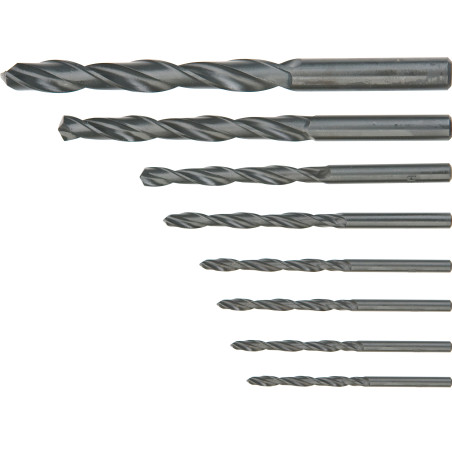 Borrsatser i HSS för metall, 3,0-10,0 mm, 8 delar.