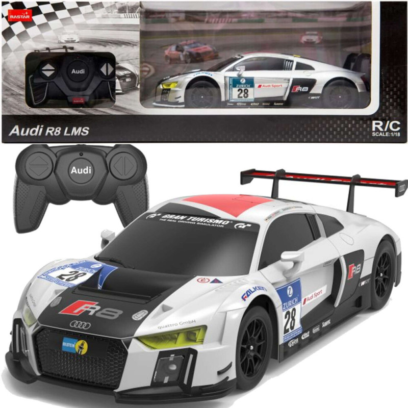 Bil RC 124 Fjärrstyrd Sportbil AUDI R8 LMS Vit