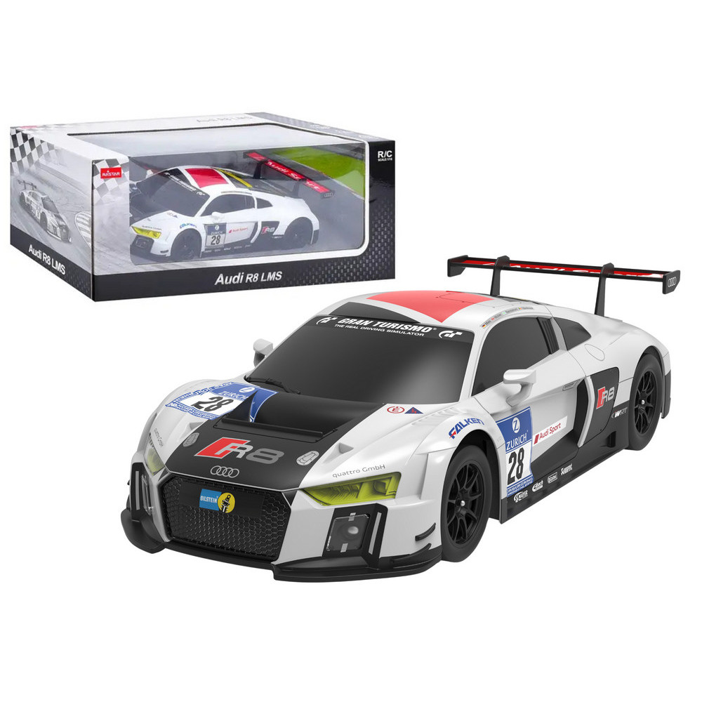 Bil RC 124 Fjärrstyrd Sportbil AUDI R8 LMS Vit-Svart Bil RC 124 Fjärrstyrd Sportbil AUDI R8 LMS Vit-Svart