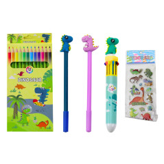 Pennskrin med dinosaurietema, blått