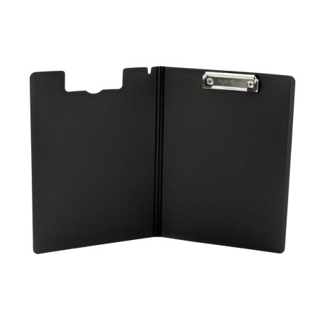 Underlägg med klämma och fjäder med omslag för A4-dokument Svart