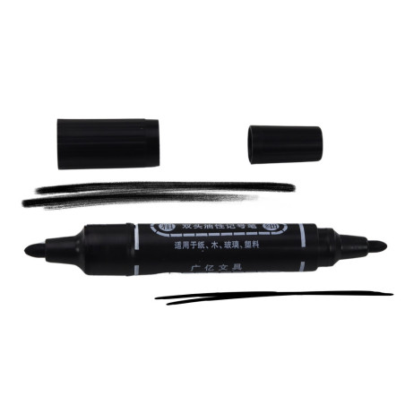 Set med dubbelsidiga vattentäta markörer svart 10 st.