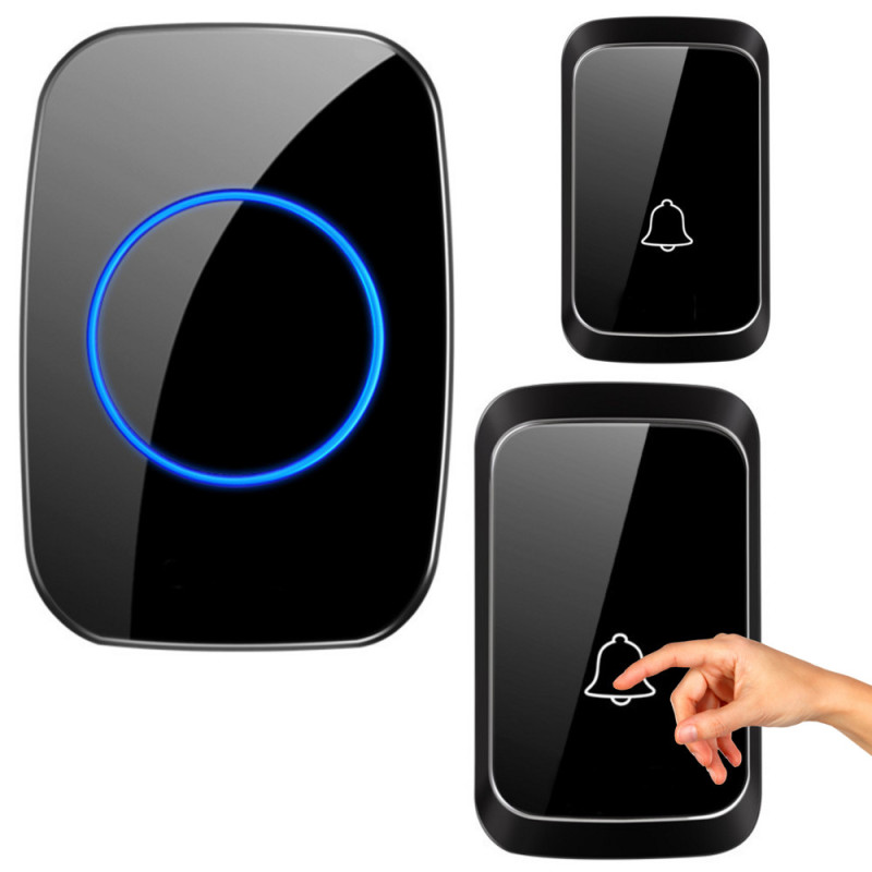 Trådlös Vattentät Ringklocka med 25 Melodier och 3 Ljudnivåer