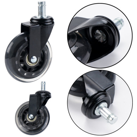 Gummihjul till stol Transparent Tyst 1 st.