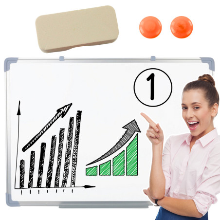 Magnetiskt Whiteboard Torkbar Mångsidig Svamp 2 Magneter 45x60cm