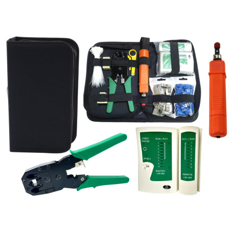 Verktygssats för nätverk 19-i-1 Kabeltestare och klämma