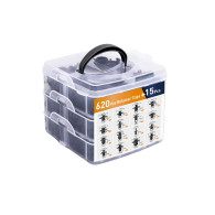 Zestaw Spinek Samochodowych W Organizerze 16 Rozmiarów PVC 620el