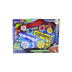 Set av Pistoler Avfyrare 4 Metallskivor Blå Gula Ljus