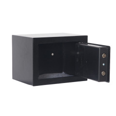 Hemkassaförvaring med nyckel, svart stål, 23x17x17 cm.