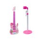 Set Elgitarr Stativ med Mikrofon Batteridriven Rosa