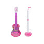Set Elgitarr Stativ med Mikrofon Batteridriven Rosa