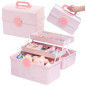 Organisatör Låda för Smycken, Kosmetika och Tillbehör i Rosa 29x16x16cm