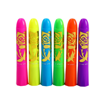 Målarset Ansiktsfärg Neon Fluorescerande Pennor Kritor 6 st