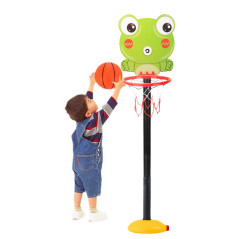 Korg för basketlek justerbar groda grön 110cm