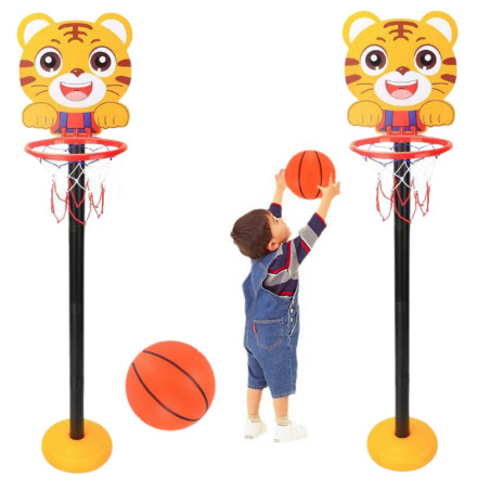 Basketbollkorg med justerbar höjd Tiger Gul 110cm