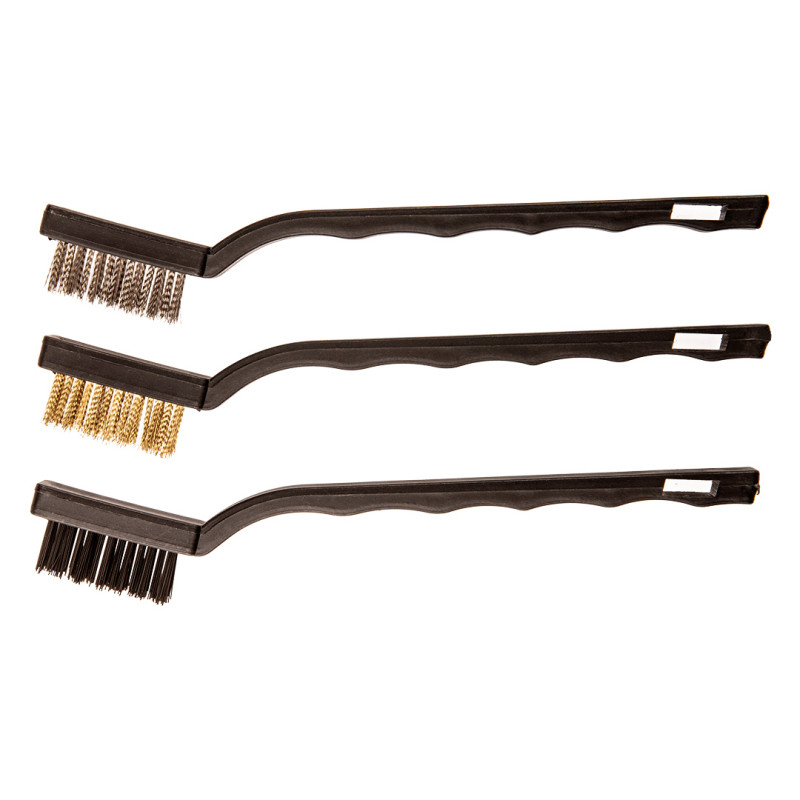 Borstar 180 mm, koppar/stål/nylon, 3 st.