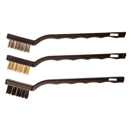 Borstar 180 mm, koppar/stål/nylon, 3 st.