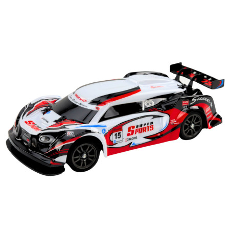 RC Racing Car 1:16 Drift med Utbytbara Hjul i Vit-Rött