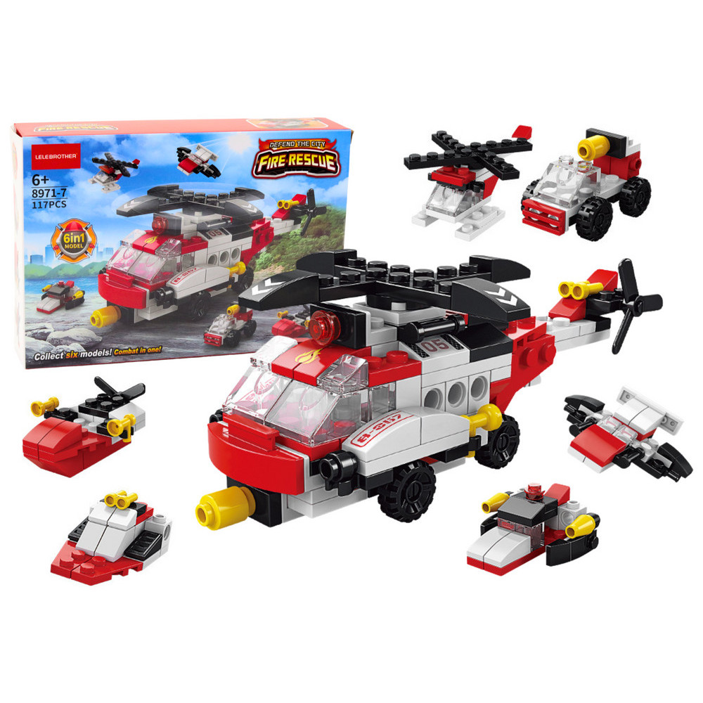 Klocki Konstrukcyjne Helikopter 6w1 Zestaw DIY Pojazdy 117 ele. Klocki Konstrukcyjne Helikopter 6w1 Zestaw DIY Pojazdy 117 ele.