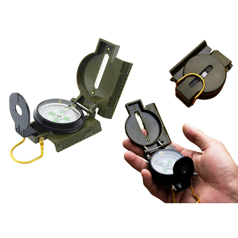 Turistkompass Kompass Mätskala Fluorescerande Markeringar Aluminium