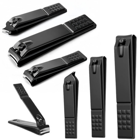 Nagelklippset 3 stycken Stor Liten Sned Svart