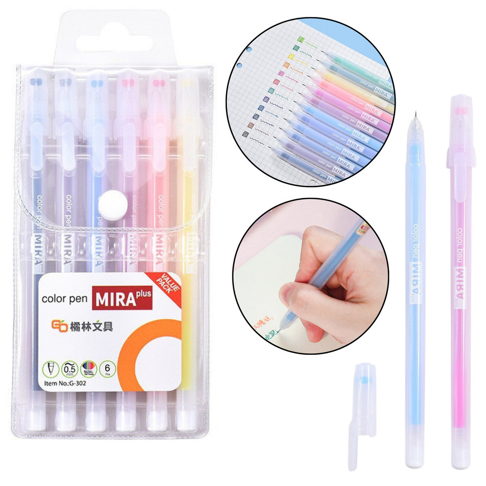 Set med Gel Pennor Intensiva Färger Kontor Skola 12 stycken