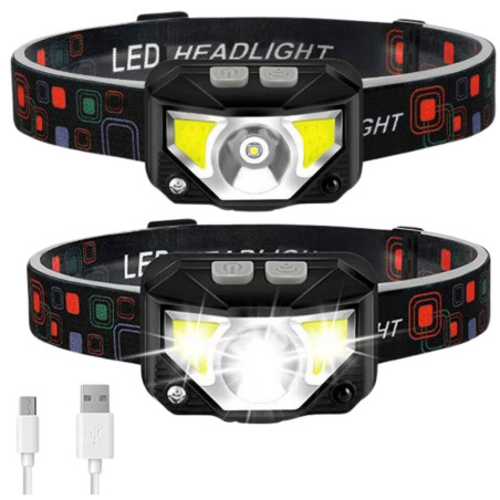 Pannlampa LED Pannlampa Rörelsesensor 6 Belysningslägen