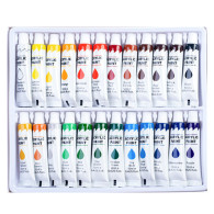 Set med konstnärsakrylfärger i rika pigmenterade tuber, 24 st 12 ml