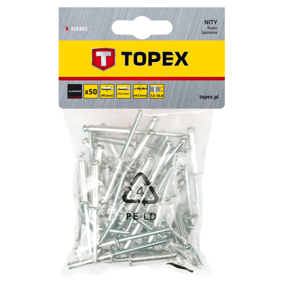 Aluminiumnitar 4,0 x 12,5 mm, 50 st. Aluminiumnitar 4,0 x 12,5 mm, 50 st.