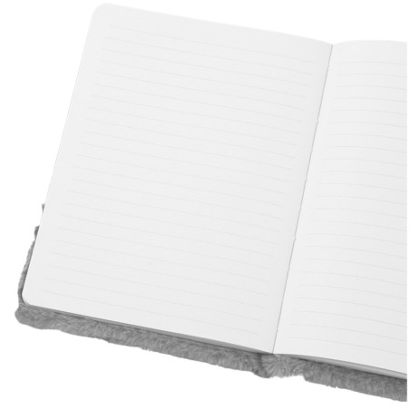 Mjuk pälsklädd anteckningsbok med linjerad sida och färgglad kanin A5