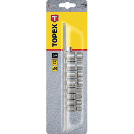 Torx-adapter 1/4', 3/8', set med 9 delar.