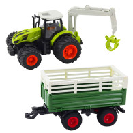 Jordbruks traktor med släpvagn och fjärrstyrd gripklo RC 2.4G