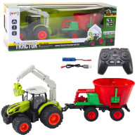 Jordbruks traktor med såmaskin och fjärrstyrd roterande gripklo 2.4G