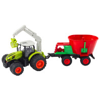 Jordbruks traktor med såmaskin och fjärrstyrd roterande gripklo 2.4G