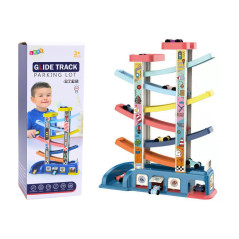 Rutschbana för Färgglada Bilar med 6 Bilar