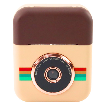 Digital kamera för barn med omedelbar utskrift brun 3 rullar papper