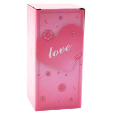 Den eviga rosen i kupolen med rött LED-ljus med hjärta 18,5x8cm.