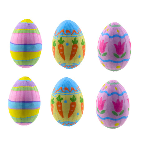 Påskägg på en pinne, morot, tulpaner, dekoration, färgglada, 6 stycken.