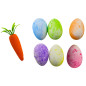 Påskdekorationer i en korg Ägg Morot Färgade 7 st