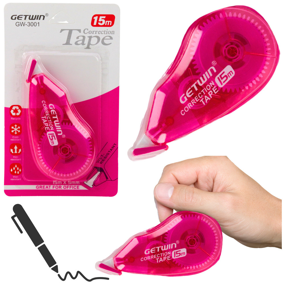 Korrektionsband Musenband Skol Kontor 15m x 5mm Rosa Korrektionsband Musenband Skol Kontor 15m x 5mm Rosa