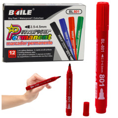 Permanent vattenfast röd marker 2,5-4,5 mm