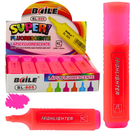 Märkpenna markerare för skol- och kontorsanteckningar, neonintensiv rosa.