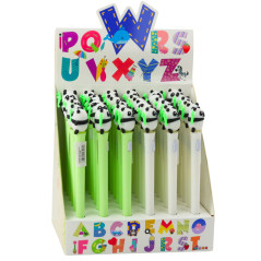 Kulspetspenna med lysande panda Blått bläck Grön Vit